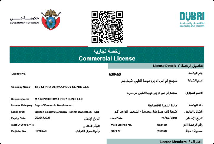 Government of Dubai active clinic license